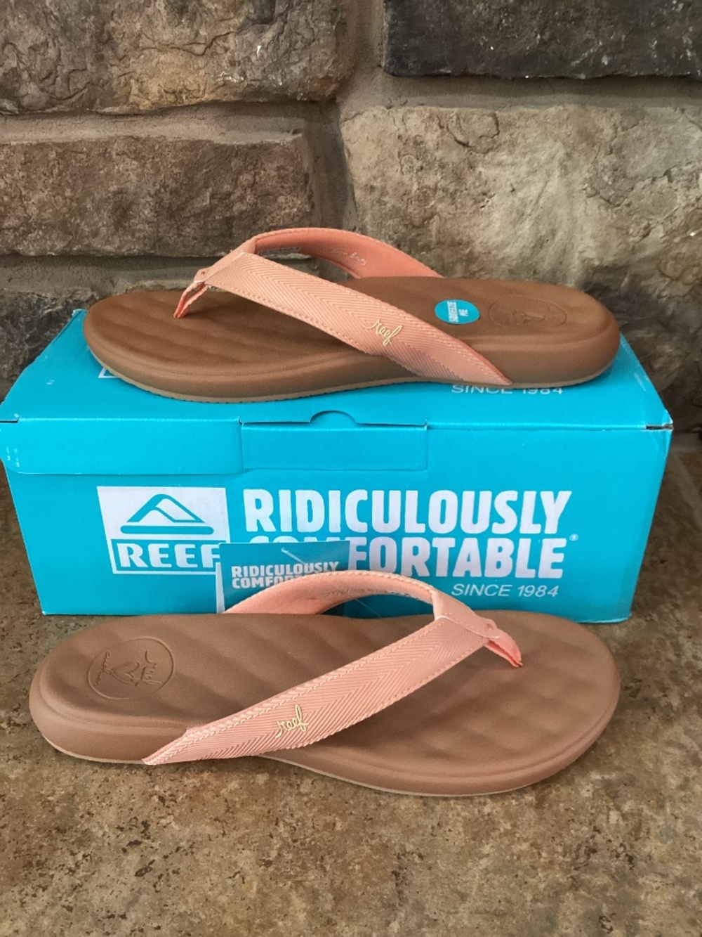 Reef Cushion Harmony Womens 8 Sandals Flip Flops Canyon Sunset Coral New
